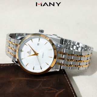 Đồng hồ nam OSHRZO 6442 dây kim loại bền chắc - Đồng hồ đeo tay phái mạnh mặt kính tròn MANY