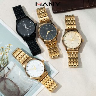 Đồng hồ nam OSHRZO 6442 dây kim loại bền chắc - Đồng hồ đeo tay phái mạnh mặt kính tròn MANY