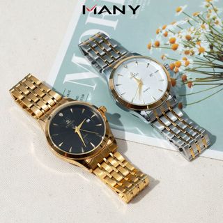 Đồng hồ nam OSHRZO 6442 dây kim loại bền chắc - Đồng hồ đeo tay phái mạnh mặt kính tròn MANY