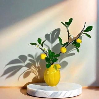 BÌNH SỨ KÈM CÀNH CHANH VÀNG ĐEM LẠI SỨC SỐNG CHO CẢ CĂN NHÀ