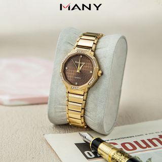 Đồng hồ nữ dây inox Bonaier 030 mặt lục giác chính hãng đeo tay thời trang