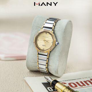 Đồng hồ nữ dây inox Bonaier 030 mặt lục giác chính hãng đeo tay thời trang
