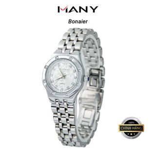 Đồng hồ nữ dây inox Bonaier 297A mặt lục giác chính hãng đeo tay thơi trang