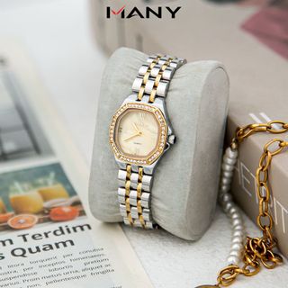 Đồng hồ nữ dây inox Bonaier 296 mặt lục giác chính hãng đeo tay thời trang