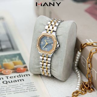 Đồng hồ nữ dây inox Bonaier 296 mặt lục giác chính hãng đeo tay thời trang