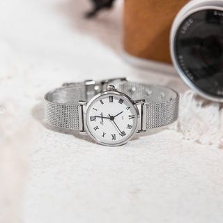 Đồng hồ dây lụa nữ Timele mặt tròn đeo tay thời trang