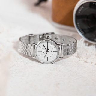 Đồng hồ dây lụa nữ Timele mặt tròn đeo tay thời trang