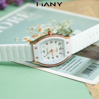 Đồng hồ Unisex Mruika mặt cong 3315 - Đồng hồ nữ cổ điển dây đeo cao su MANY
