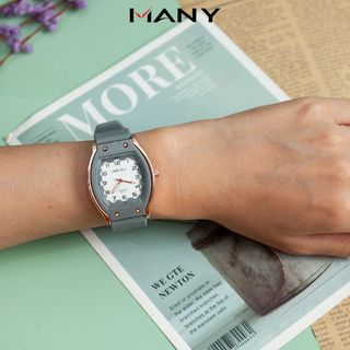 Đồng hồ Unisex Mruika mặt cong 3315 - Đồng hồ nữ cổ điển dây đeo cao su MANY