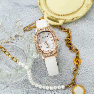 Đồng hồ dây da nữ Bolun 833 mặt ovan đeo tay thời trang