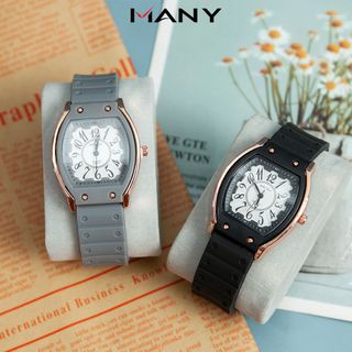 Đồng hồ nữ Unisex Mruika cổ điển 3315 - Đồng hồ mặt tròn cong dây cao su êm ái tròn MANY