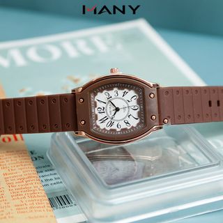 Đồng hồ nữ Unisex Mruika cổ điển 3315 - Đồng hồ mặt tròn cong dây cao su êm ái tròn MANY