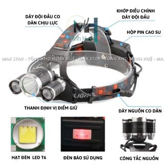 ĐÈN PIN ĐỘI ĐẦU SIÊU SÁNG 3 BÓNG LED T6-03 CHIẾU XA TRĂM MÉT CHỐNG NƯỚC, VA ĐẬP TỐT ĐÈN LED PHA ĐI ĐÊM CAO CẤP GD203 - LADY'S PASSION