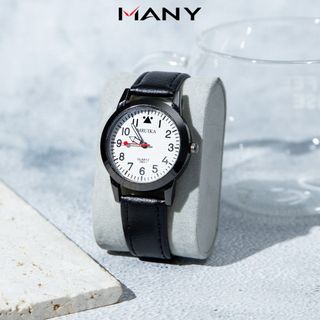 Đồng hồ nam Mruika mặt tròn 2963 - Đồng hồ đeo tay dây da bền đẹp MANY