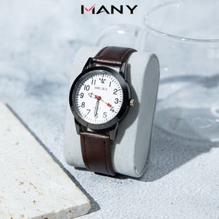 Đồng hồ nam Mruika mặt tròn 2963 - Đồng hồ đeo tay dây da bền đẹp MANY
