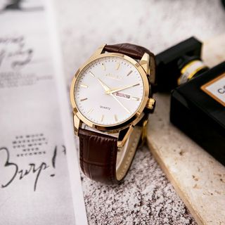 Đông hồ dây da nam Olevs 6623G mặt tròn đeo tay thời trang