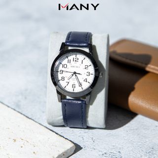 Đồng hồ đeo tay Mruika dây da 2963 - Đồng hồ nam phong cách lịch lãm MANY