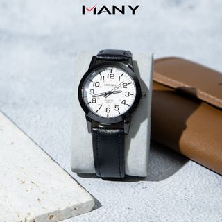 Đồng hồ đeo tay Mruika dây da 2963 - Đồng hồ nam phong cách lịch lãm MANY