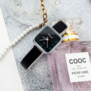 Đồng hồ nữ dây da Timele mặt vuông đeo tay thời trang