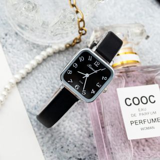 Đồng hồ nữ dây da Timele mặt vuông đeo tay thời trang