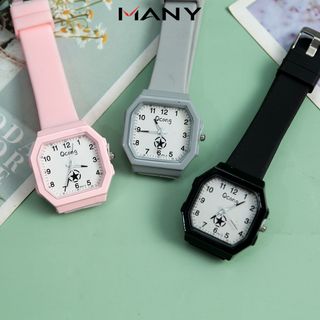 Đồng hồ nữ Qcong mặt vuông 2631 - Đồng hồ đeo tay Unisex ngôi sao phong cách Y2K MANY
