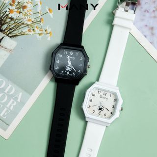 Đồng hồ nữ Qcong mặt vuông 2631 - Đồng hồ đeo tay Unisex ngôi sao phong cách Y2K MANY