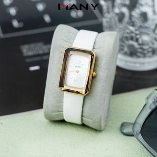 Đồng Hồ Dây Da Olivia 7 Fi Mặt  Chữ Nhât Đính Đá Trong Và Ngoài , Thoải Mái Khi Đeo Many