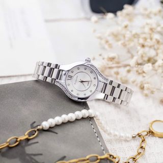 Đồng hồ nữ dây inox Bonaier 808 mặt tròn chính hãng đeo tay thời trang
