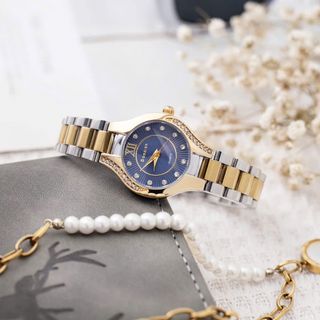 Đồng hồ nữ dây inox Bonaier 808 mặt tròn chính hãng đeo tay thời trang