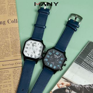 Đồng hồ nam Qcong mặt vuông dây da 2768 - Đồng hồ dây da thời trang nam cổ điển MANY