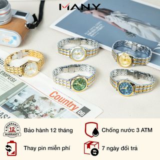 Đồng Hồ Thời Trang Katino 047 Nhỏ Mặt Tròn Có Đính Đá Theo Thời Gian, Thoải Mái Khi Đeo Many