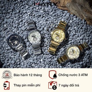 Đồng hồ nam Chaxigo dây hợp kim đúc thiết kế cơ học 2 kim có lịch ngày mã 6822-1