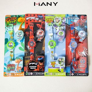 Đồng hồ trẻ em đèn led đổi màu - Đồng hồ đeo tay hoạt hình, phụ kiện thời trang cho bé MANY
