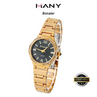 Đồng Hồ Nữ Bonaier 0345 Fi Mặt Đồng Hồ Tròn Đính Đá Xung Quanh, Thoải Mái Khi Đeo MANY