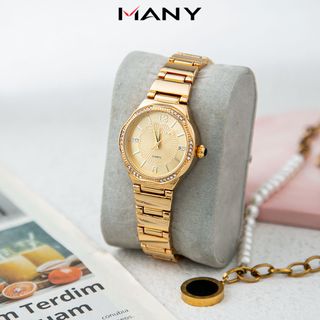 Đồng Hồ Nữ Bonaier 0345 Fi Mặt Đồng Hồ Tròn Đính Đá Xung Quanh, Thoải Mái Khi Đeo MANY