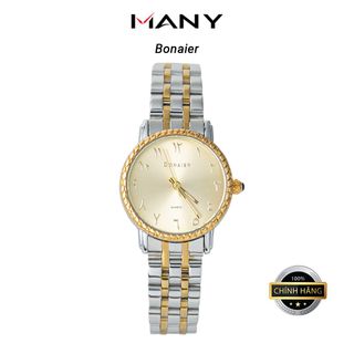 Đồng Hồ Thời Trang  Bonaier 254 Fi Mặt Đồng Hồ Viền Vàng Sang Trọng, Thoải Mái Khi Đeo MANY