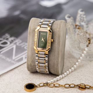 Đồng hồ nữ dây inox Bonaier 785 mặt chữ nhật chính hãng đeo tay thời trang