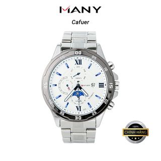 Đồng Hồ Nam Cafuer 277 Cuốn Hút Phù Hợp Mọi Phong Cách, Dây Inox Trắng, Chống Nước MANY