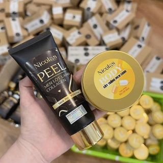 Combo Men Lột Lạnh Collagen và Kem Body Cấy Trắng Nicolas