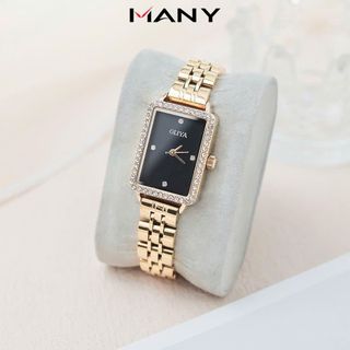 Đồng hồ nữ dây inox Oliya 609 mặt chữ nhật chính hãng đeo tay thời trang