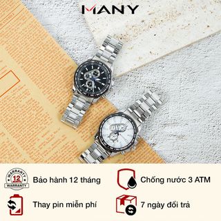 Đồng Hồ Nam Cafuer 282 Mặt Đen Huyền Bí, Dây Inox Sáng Bóng Không Rỉ, Chống Nước MANY
