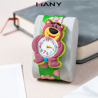 Đồng hồ trẻ em đập tay dây nhựa gấu dâu Lotso