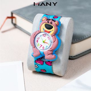 Đồng hồ trẻ em đập tay dây nhựa gấu dâu Lotso