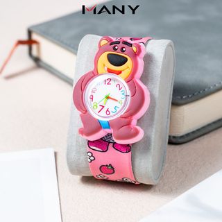 Đồng hồ trẻ em đập tay dây nhựa gấu dâu Lotso