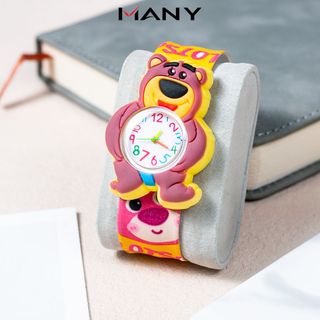 Đồng hồ trẻ em đập tay dây nhựa gấu dâu Lotso