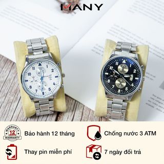 Đồng Hồ Nam Cafuer 247 Mang Phong Cách Mạnh Mẽ, Dây Inox Không Rỉ, Mặt Đồng Hồ Trắng Sáng, Chống Nước MANY
