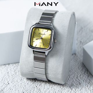 Đồng hồ dây inox nữ Timele 2380 mặt vuông đeo tay thời trang