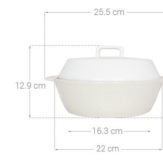 Nồi hấp đất nắp sứ 22 cm Dong hwa  HÀN QUỐC  PT3.225