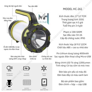 ĐÈN PIN CẦM TAY SIÊU SÁNG HC 261 CHIẾU XA 650 MÉT SẠC NGƯỢC CHO ĐIỆN THOẠI ĐÈN DÃ NGOẠI ĐÈN CẦM TAY ĐÈN CẮM TRẠI GD209 - LADY'S PASSION