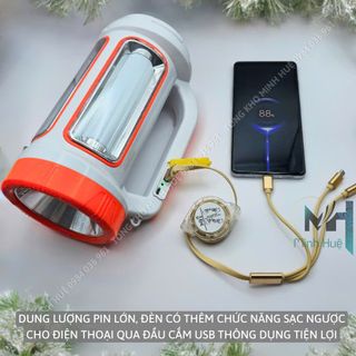 ĐÈN PIN CẦM TAY SIÊU SÁNG JQ 6088 CHIẾU XA 650 MÉT SẠC NĂNG LƯỢNG MẶT TRỜI, SẠC NGƯỢC CHO ĐIỆN THOẠI GD207 - LADY'S PASSION